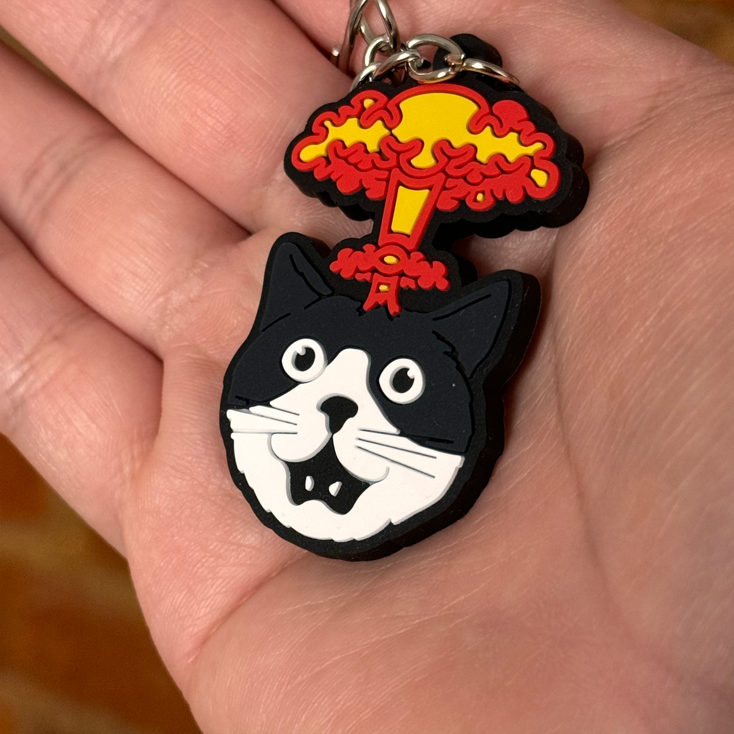 Exploding Cat Keychain