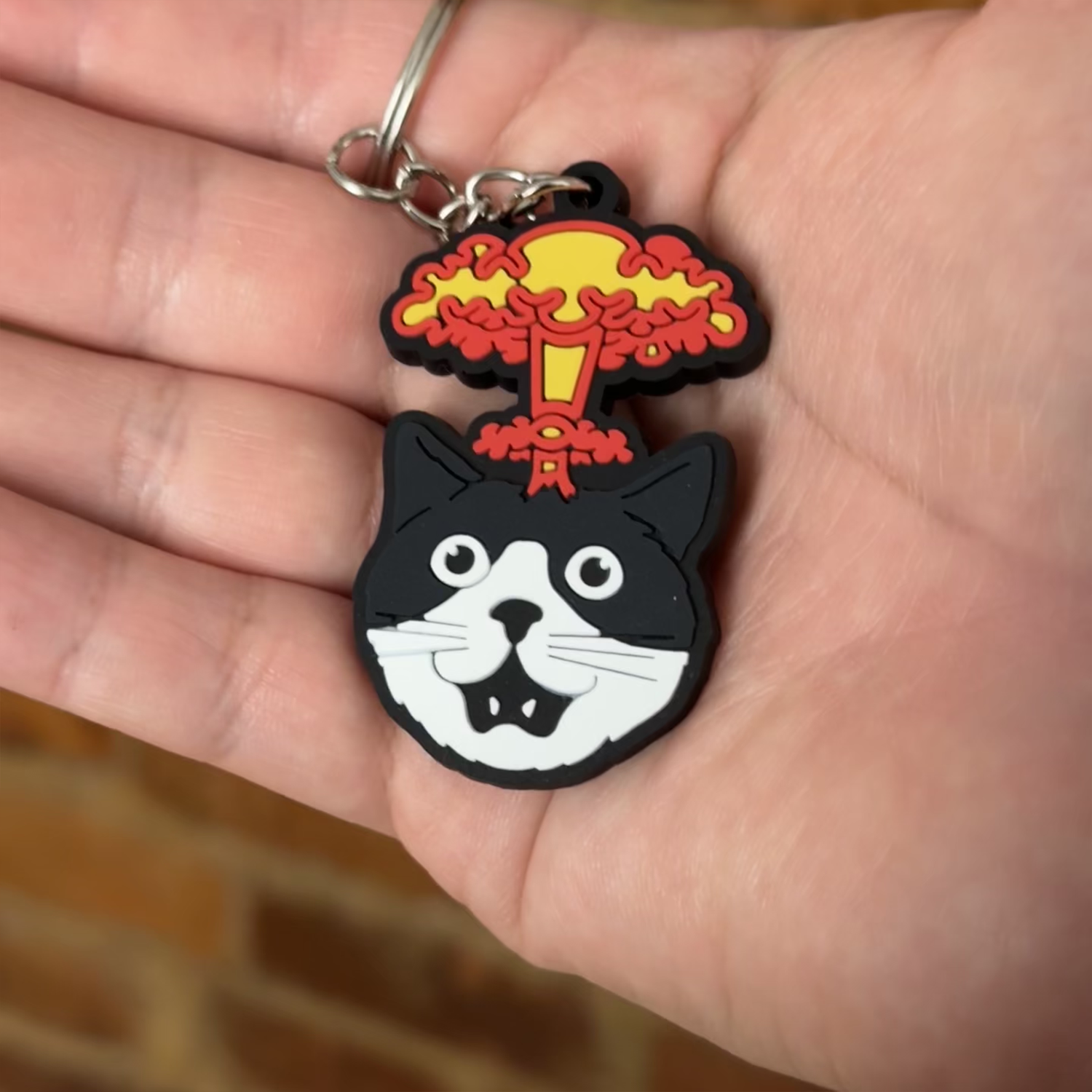 Exploding Cat Keychain